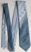 Keynote blue tie with woven striped pattern vintage 1970s mens wear